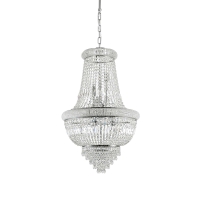 copy of Ideal Lux Pasha chrome suspension lamp with crystals
