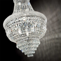copy of Ideal Lux Pasha chrome suspension lamp with crystals