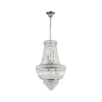 copy of Ideal Lux Pasha chrome suspension lamp with crystals