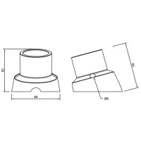 Portalampada Vintage E27 in Porcellana Base Curva 0068 Parete o Portalampada Vintage E27 in Porcellana Base Curva 0068 Parete o