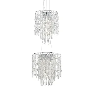 Ideal Lux Evasione led suspension lamp in crystal