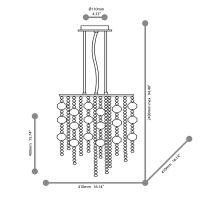 Ideal Lux Evasione led suspension lamp in crystal