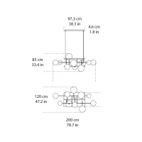 Gallotti&Radice Bolle Orizzontale lampadario led