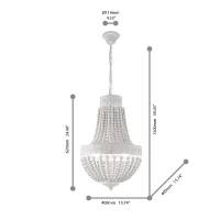 Ideal Lux Monet suspension lamp in wood