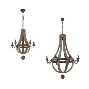 Ideal Lux Millennium suspension lamp in wood