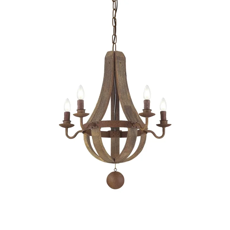 Ideal Lux Millennium suspension lamp in wood