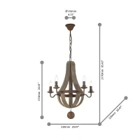Ideal Lux Millennium lampada a sospensione in legno