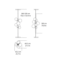 Gallotti&Radice Bolle Verticale lampada terra-soffitto led