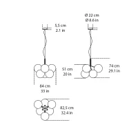 Gallotti&Radice Bolle Cielo lampada a sospensione led