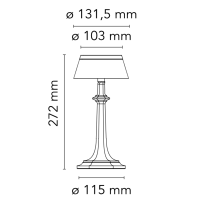 Flos Bon Jour Versailles Small LED Table Lamp Chrome Fabric