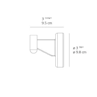 Artemide braccetto J parete con foro per Tolomeo