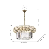 Ideal Lux Nabucco suspension lamp in crystal