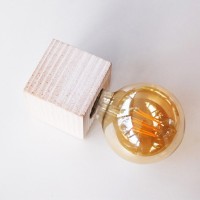 Portalampada Quadrato Cubo E27 in Legno