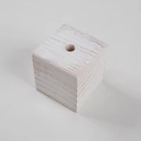 Square Cube E27 Lampholder in Wood