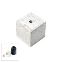 Square Cube E27 Lampholder in Wood