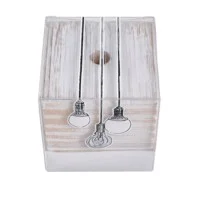 Square Cube E27 Lampholder in Wood