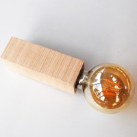 Rectangular E27 Lampholder Wood