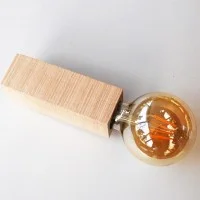 Rectangular E27 Lampholder Wood Rectangular E27 Lampholder Wood