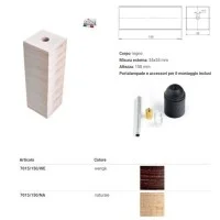 Rectangular E27 Lampholder Wood