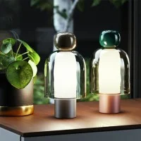 Lodes Easy Peasy LED Glass Table Lamp Dimmable Portable Battery