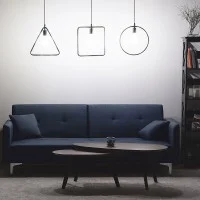 Lampadario a sospensione in metallo nero quadrato con