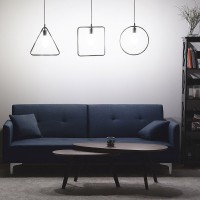 Triangle black pendant lamp in metal with lamp holder for E27