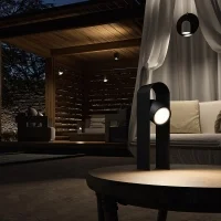 Lumina Perdue Arc 25 champagne led battery lamp