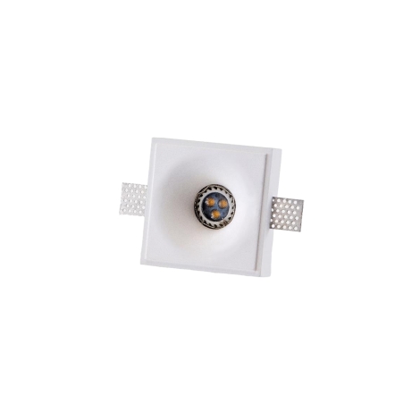 Isyluce faretto quadrato in gesso GU10 MR11 da incasso a soffitto