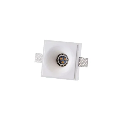 Isyluce faretto quadrato in gesso GU10 MR11 da incasso a soffitto
