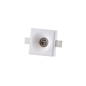 Isyluce faretto quadrato in gesso GU10 MR11 da incasso a soffitto