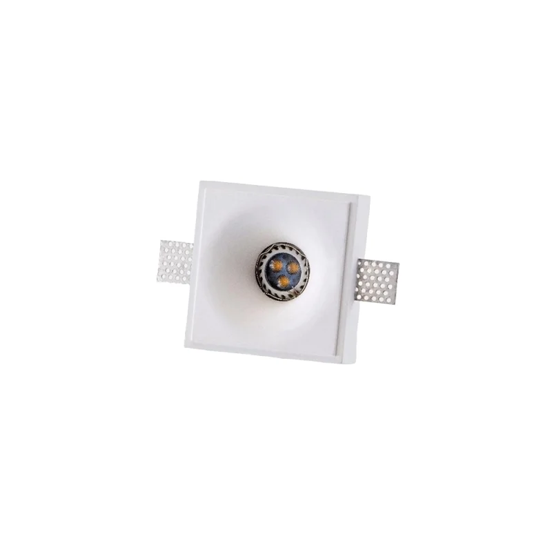 Isyluce faretto quadrato in gesso GU10 MR11 da incasso a soffitto