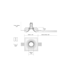 Isyluce faretto quadrato in gesso GU10 MR11 da incasso a soffitto