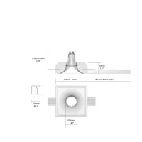 Isyluce faretto quadrato in gesso GU10 MR11 da incasso a soffitto