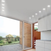 Isyluce faretto quadrato in gesso GU10 MR11 da incasso a soffitto