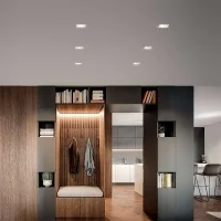 Isyluce faretto quadrato in gesso GU10 MR11 da incasso a soffitto