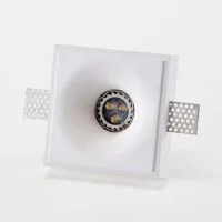 Isyluce faretto quadrato in gesso GU10 MR11 da incasso a soffitto