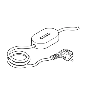 Lombardo Schuko plug with dimmer for Hasta lamp