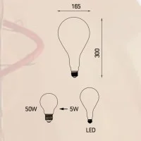 LED Bulb Curved Vintage XL A165 Fume Smoky E27 5W 2000K 150lm