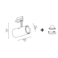 Exenia M3 proiettore led 26W cri95 da binario bianco Exenia M3 proiettore led 26W cri95 da binario bianco