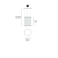 Vibia Array D55 cylindrical suspension lamp