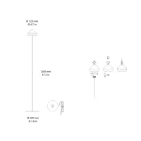 Zafferano Amelie lampada da terra led