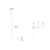 Zafferano Amelie led floor lamp with peg