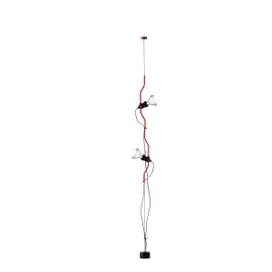Flos Parentesi Double floor lamp red suspension