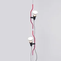 Flos Parentesi Doppia lampada terra sospensione rossa
