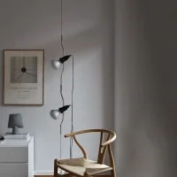 Flos Parentesi Doppia lampada terra sospensione nickel dimmerabile