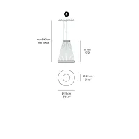 Vibia Array D55 conical suspension lamp