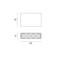 Flos Light Shadow Surface Soffitto 4 LED 10W 23° Dimmerabile