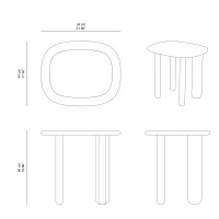 Driade Tottori coffee table 4 legs