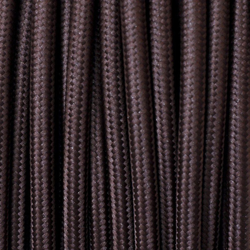 Electrical Round Cable 2X o 3X 10 meters in Fabric Brown
