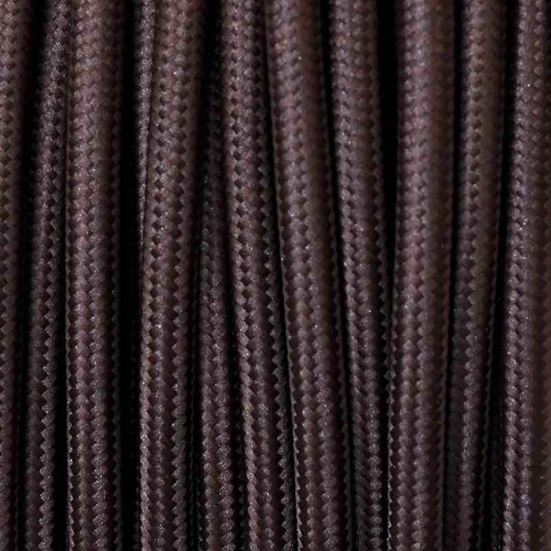 Cavo Elettrico 2X o 3X 50 metri Tondo in Tessuto Colore Marrone